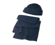 Ensemble polaire bonnet et écharpe en polyester 200 g/m² couleur bleu