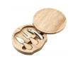 Coffret circulaire découpe de fromage avec planche en bois couleur marron