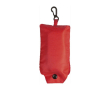 Sac à provisions pliable en polyester 190T avec mousqueton couleur rouge