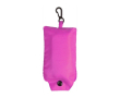 Sac à provisions pliable en polyester 190T avec mousqueton couleur rose