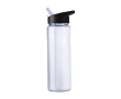 Bouteille en plastique recyclé avec paille pliable 750ml couleur noir