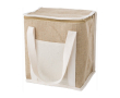 Sac isotherme en jute avec poche frontale en coton couleur marron