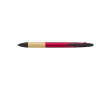 Stylo stylet en plastique et bambou, encre 3 couleurs couleur rouge