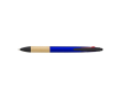 Stylo stylet en plastique et bambou, encre 3 couleurs couleur bleu