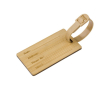 Porte-étiquette de valise en bambou avec sangle en plastique couleur marron