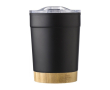 Verre acier inoxydable-bambou, couvercle à pression 300ml couleur noir