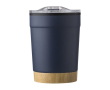 Verre acier inoxydable-bambou, couvercle à pression 300ml couleur bleu marine