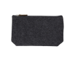 Trousse de toilette en feutre recyclé, tirette en cuir synthétique couleur gris