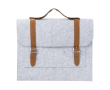Porte-documents en feutre recyclé, détails en faux cuir couleur gris clair