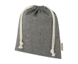 Sac moyen en coton recyclé GRS à cordon de serrage 150 g/m² couleur noir