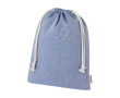 Grand sac en coton recyclé GRS à cordon de serrage 150 g/m² couleur bleu
