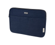 Pochette PC 14” en coton recyclé GRS à plaque en métal mate couleur bleu marine
