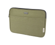 Pochette PC 14” en coton recyclé GRS à plaque en métal mate couleur vert