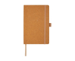 Carnet en cuir recyclé avec porte-stylo A5 pages lignées couleur naturel