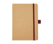 Carnet en papier recyclé avec porte-stylo A5 pages lignées couleur rouge
