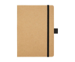 Carnet en papier recyclé avec porte-stylo A5 pages lignées couleur noir