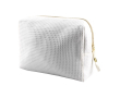 Trousse en coton gaufré zippée à tirette dorée 240 g/m² couleur blanc