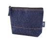 Trousse de toilette en coton recyclé, aspect denim 240 g/m² couleur bleu jean
