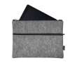 Porte-documents en feutre de polyester recyclé double zippé couleur gris