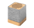 Enceinte sans fil, polyester recyclé et bambou, avec USB 3W couleur gris