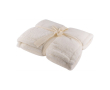 Plaid en polyester effet fourrure, ruban décoratif, 500g/m² couleur blanc