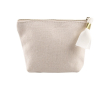 Porte-monnaie en coton recyclé avec tirette dorée 280g/m² couleur blanc