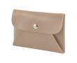 Porte-monnaie en cuir synthétique avec bouton doré couleur doré