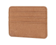 Porte-cartes en cuir recyclé à 3 compartiments pour cartes couleur marron clair