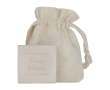 Shampoing solide végétal dans une pochette en coton 40g couleur blanc