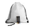 Set sac ficelle pour enfant à colorier et crayons couleur blanc