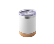 Mug thermique en acier inoxydable à couvercle et liège 400ml couleur blanc