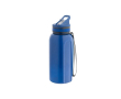 Gourde de sport en plastique, paille intégrée, poignée 1,2L couleur bleu