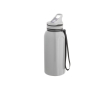 Gourde de sport en plastique, paille intégrée, poignée 1,2L couleur gris