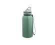 Gourde de sport en plastique, paille intégrée, poignée 1,2L couleur vert clair