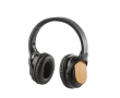 Casque sans fil avec détails en bambou et Bluetooth 5.0 couleur noir