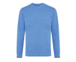 Sweat chiné en coton biologique 340 g/m2 Iqoniq Denali couleur bleu chiné