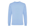 Sweat col rond en coton écologique 340 g/m2 Iqoniq Zion couleur bleu pastel