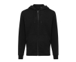 Sweat zippé en coton écologique 340 g/m2 Iqoniq Abisco couleur noir