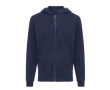 Sweat zippé en coton écologique 340 g/m2 Iqoniq Abisco couleur bleu marine