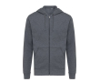 Sweat zippé en coton écologique 340 g/m2 Iqoniq Abisco couleur gris chiné