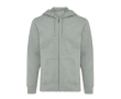 Sweat zippé en coton écologique 340 g/m2 Iqoniq Abisco couleur vert chiné