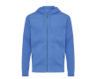 Sweat zippé en coton écologique 340 g/m2 Iqoniq Abisco couleur bleu chiné