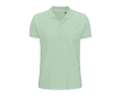 Polo logoté en coton biologique couleur vert pastel