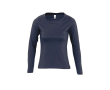 T-shirt femme à manches longues avec logo couleur bleu marine