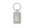 Porte-clés rectangulaire en métal et support pour téléphone couleur argenté