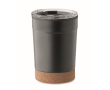 Gobelet à emporter en inox avec base en liège 300 ml couleur noir