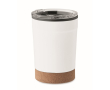 Gobelet à emporter en inox avec base en liège 300 ml couleur blanc