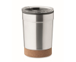 Gobelet à emporter en inox avec base en liège 300 ml couleur argenté mat
