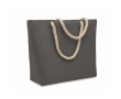 Sac en coton recyclé à anses en corde naturelle 220 g/m² couleur noir