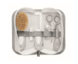 Set de toilette pour bébé 6 pièces dans un étui à zip couleur blanc